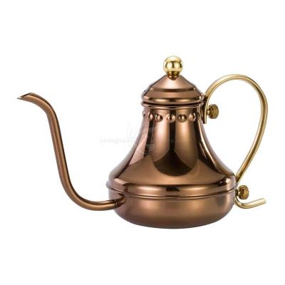 China Cheap Viable Coffee Maker Percolator Coffee Pot Rose Gold Stainless Steel Gooseneck Coffee Drip Pot for sale