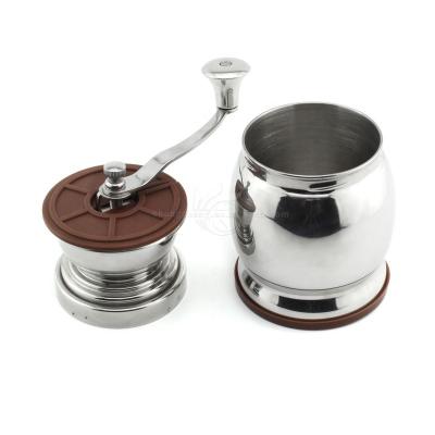 China Durable 2 Tier Stainless Steel Manual Coffee Grinder Bean Mill Burr Coffee Grinder for sale