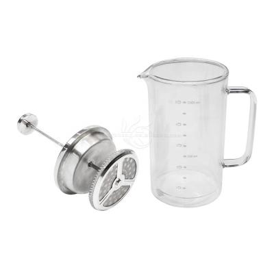 China Viable Teapot Infuser Stainless Steel And Glass 3 Sizes French Press Tea Coffee Maker for sale