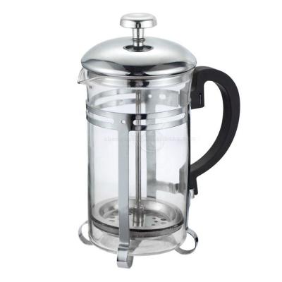 China Stainless Steel Sustainable Glass Double Mesh French Press Coffee and Tea Maker Travel French Press for sale