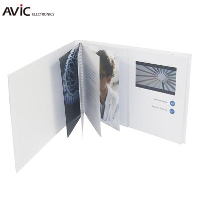 China Europe A5 Book Cover Digital TFT LCD Screen Video Brochure Video Greeting Card With 7 Inch HD IPS Screen for sale