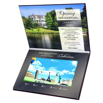 China Other Video Brochure Greeting Card 10.1 Inch IPS Hardcover Book Folder LCD Screen Video Brochure With Stand for sale