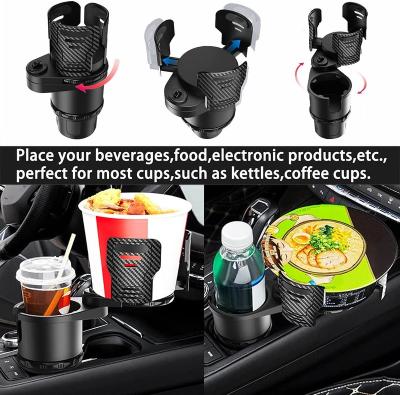 China Deluxe Car Cup Holder Expander Adapter with Adjustable Base, 2-in-1 Universal Multifunctional Insert Car Drinks Cup Holder Organizer for sale