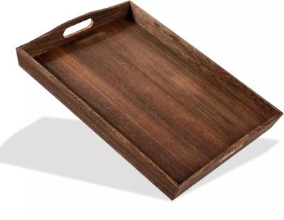 China Sustainable Wooden tea tray rectangular solid wood hotel tray fruit snack plate for sale