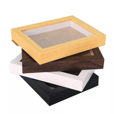 China Wood Dried flower picture frame set table square three-dimensional handmade picture frame put specimen album picture frame for sale