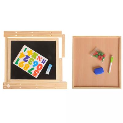 China Wood Solid wood children's foldable drawing board easel small blackboard for sale