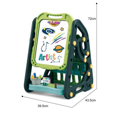 China ABS plastic 2 IN 1 drawing board children painting board shelf with many painting accessories and tools for sale