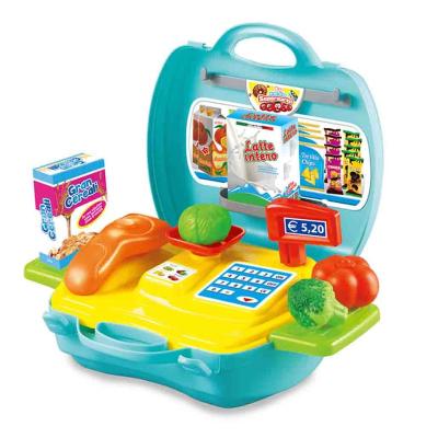 China ABS Plastic Suitcase Shopping Game Fruit Vegetable Supermarket Children Play On Sale for sale