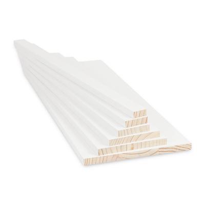 China Modern Wooden White Wood Baseboard Primer Moldings Decorative Molding White Millwork S4S for sale