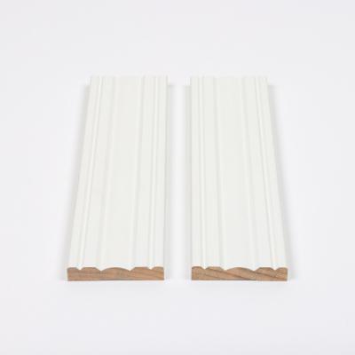 China Modern Wood White Wood Primer Wall Decoration Moldings Timber Wall Panel Wall Panel Decoration Cladding for sale