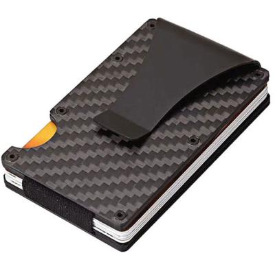 China Convenient Retractable Anti-fall Business Card Holders Twill Carbon Fiber High End Product For Money Clip for sale