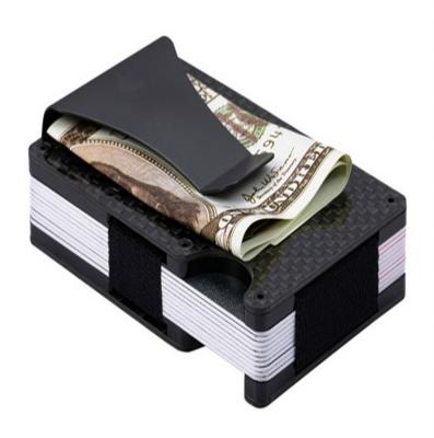 China Card Holder Rfid Wallet RFID Credit Card Shockproof Holder Buckle Short Card Holder Wallet Anti-theft Aluminum PU for sale