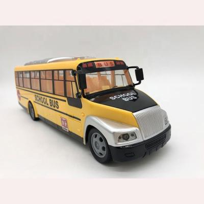 China RC model 2.4G remote control educational yellow school plastic rc bus toy for sale