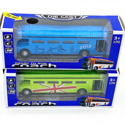 China Toy Alloy Plastic Simulation Diecast London Single Bridge Pull Back Bus Model Toy for sale