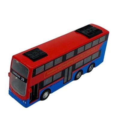 China Retro Style Toy Bus Alloy Platform Double Die Casting Toy Car Diecast Tourist Bus for sale