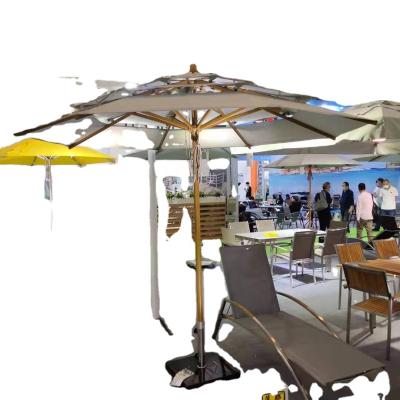 China Modern Commercial 10 Ft Cafe Hotel 3 Rows Ventilation Fiber Windproof Outdoor Umbrella Modern Commercial Special Design for sale