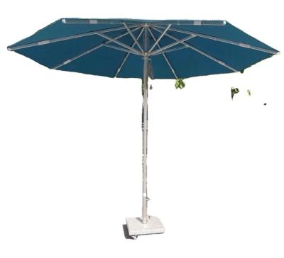 China 10ft Contemporary Silver Aluminum Coating Center Pole Outdoor Umbrella For Outdoor Furniture for sale