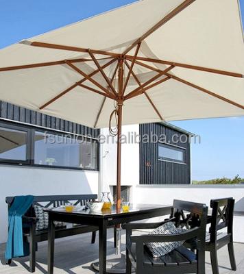 China Outdoor Furniture Comercial Wooden Umbrella For Contract Project Wholesale for sale