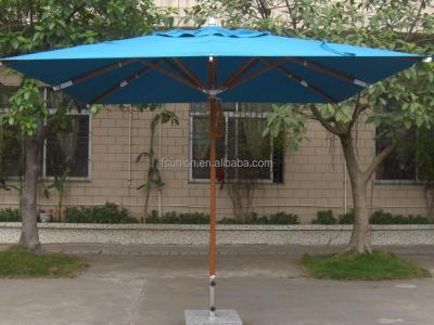 China Outdoor Furniture Sun Protect Wooden Sea Side Beach Umbrella Parasol for sale