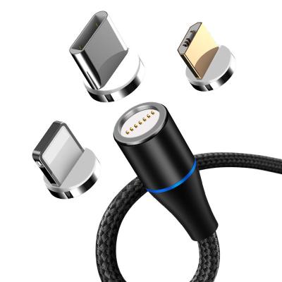 China MP3/MP4 Player Amazon Phone Magnetic USB Cable Charger 1M 2M 3 in 1 Magnetic Data Cable LED Fast Charging Phone Charger USB Cable for sale