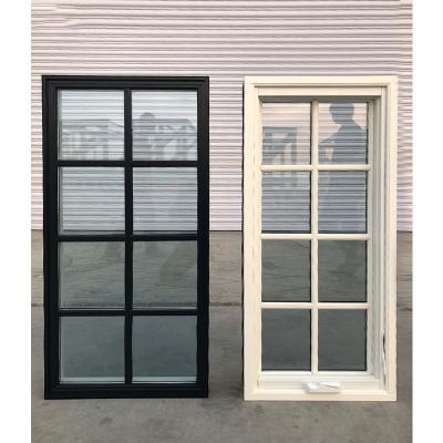 China Swing Manufactures American Style Certified Texas Hot Selling Wood Aluminum Crank Casement Windows With Double Stained Glass for sale