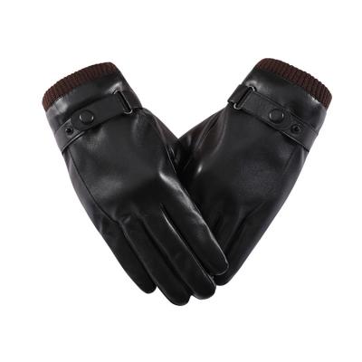 China Keep Warm Low Price Mens Black Leatherette Gloves Fashion Warm Winter Gloves for sale