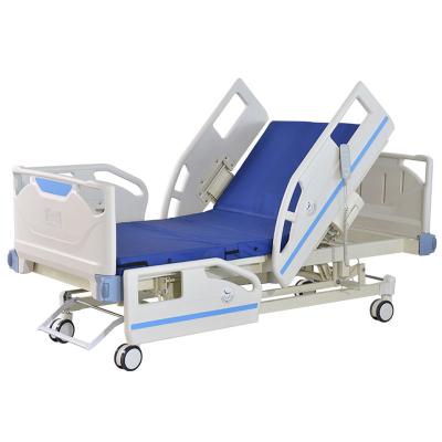 China Metal Factory Medical Furniture MGE-E4 Medige Multifunctional Folding Icu Patient Caregiver Electric Adjustable Hospital Bed With Casters for sale