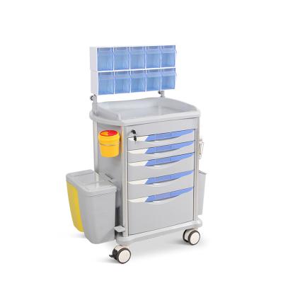 China Wholesale MGE-T11 Medige Modern Factory Clinic Hospital Department Anesthesia Drugs Medical Emergency Trolley Cart for sale