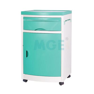 China Modern Custom Blue Plastic ABS Plastic Bedside Room OEM Bedside Table Hospital Locker ABS MGE-T-001 Medige Medical Table for sale