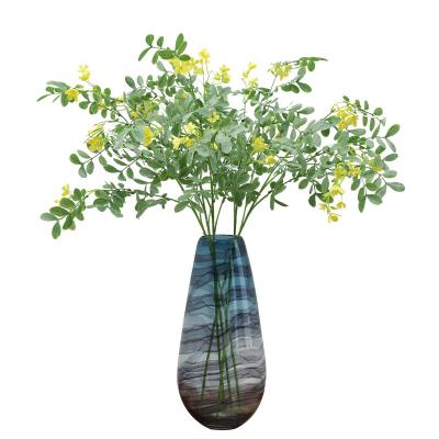 China Decorative Nordic Simulation Green Plant Leaves Hand Feeling Real Touch Planta Foliage Artificial Leaves for sale