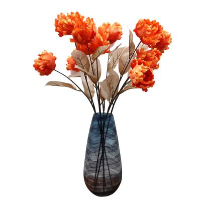 China New Design Artificial Tulip Flowers Single Length 80cm Wedding Home Decoration Silk Open Artificial Decoration for sale