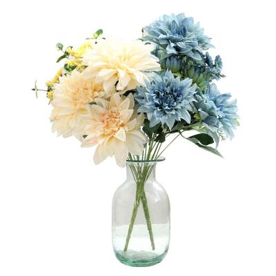 China 12 Headed Artificial Dahlia Flower Silk Dahlias Table Centerpiece Wedding Party Home Decoration Multi Color for sale