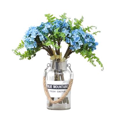 China Party Plant Wholesale 33cm Artificial Hydrangea Bouquet For Wedding Design Decoration Artificial Flower Home Hydrangea for sale