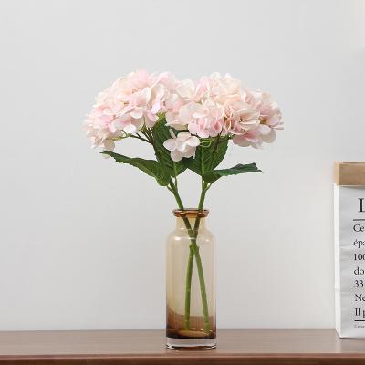 China Wholesale Party Decoration Artificial Flower True Touch Hydrangea With Potted Water Glass Flower For Home Decor for sale