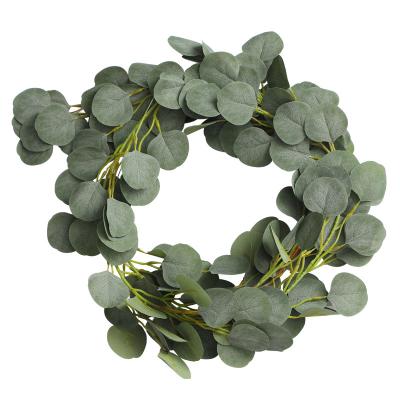 China Modern Home Decor Artificial Eucalyptus Leaves Vines Eucalyptus Garland Leaves Handmade Garland Greenery Wedding Backdrop Arch Wall Deco for sale