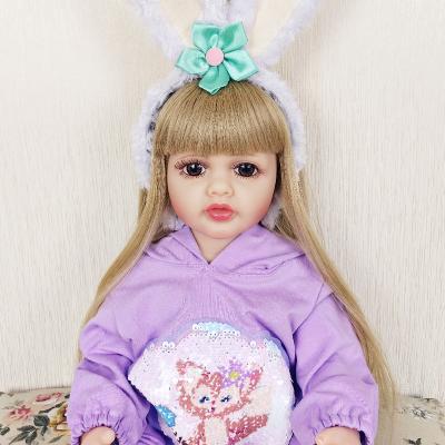 China Toy New Arrival Hot Sale Vinyl Battery Operated Realistic Soft Doll 55cm 22inch Lifelike Toys Reborn Baby Dolls For Girls Gift for sale