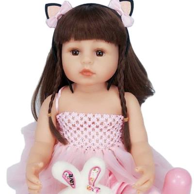 China Cartoon Toy Lovely Reborn Baby Dolls Full Body Silicone 55cm Simulation Realistic Girl Doll Reborn Toys for sale