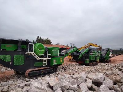 China Limestone Crawler Mobile Crusher Machine , Quarry Track Portable Cone Crusher for sale