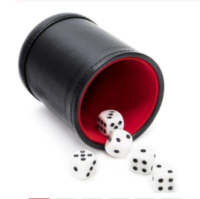 China Newest Fashinable Toy Entertainment Gambling Accessories Dicebox KTV Clubs PU Leather Part Supplies Bar Casino Carve Cup Bar Game Mute for sale