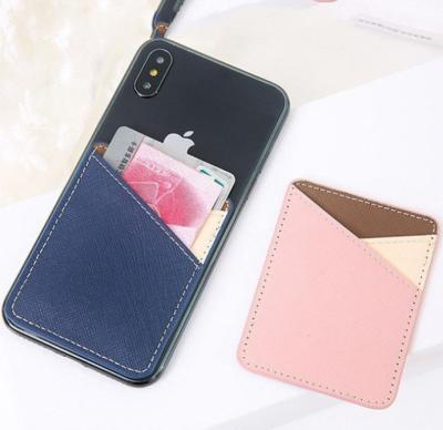 China New PU+TPU Stick Anti-theft Sticker Phone Card Cover Protective Leather Universal Back Case for sale