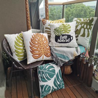 China Anti-bacteria Factory Supply Good Price Plant Leaves Tropical Palm Leaf Cushion Covers Decorative for sale