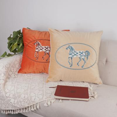 China High Quality Anti-bacteria Craft Courier Figure Embroidered Pillowcase Velvet Piping Tile for sale