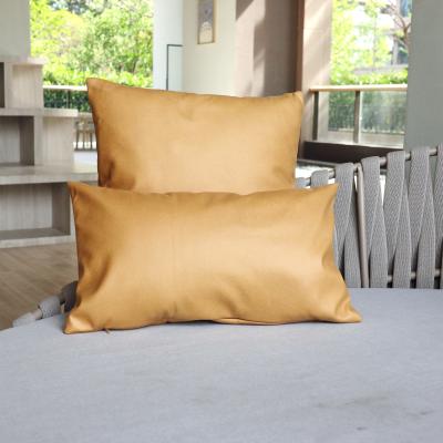 China Modern Tile Leather Solid Decoration Anti-bacteria Faux Leather Living Room Square Cushion Cover for sale