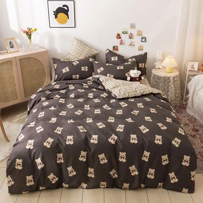 China Nondisposable 100% Cotton Bed Linen Set Custom Design Wholesale Cheapest Cotton Fabric Bedding Set for sale