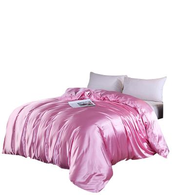 China 2021 Solid Factory Direct Low MOQ 20 Colors Nondisposable Washed Silk Blank Bedding Set With Custom Your Own Logo Design for sale