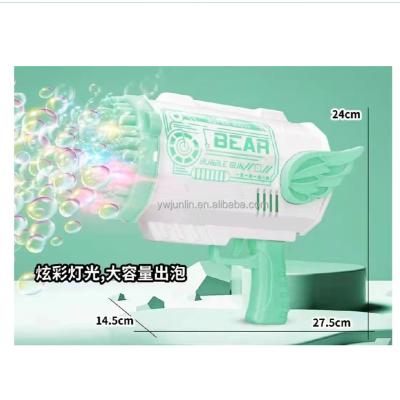 China Playing Bubble Gun Summer Popular Toys Automatic Water Shooter 80 Holes Bubble Machine Gatling Bubble Machine Gun for sale