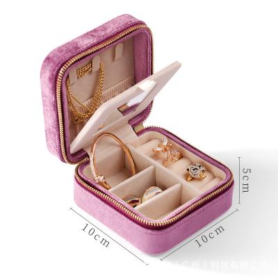 China Luxury Leather Portable Organizer Jewelry Storage Case Ear Stud Box Women Girls PU Earrings Show PU Leather Travel Small Jewelry Boxes for sale