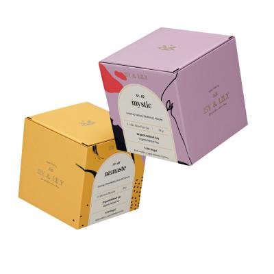 China Cardboard Square Box Disposable Paper Candle Gift Boxes Packaging Wholesale Candle Box for sale