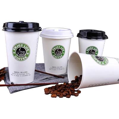 China Recycled Materials Wholesale Custom Eco Friendly Coffee Double Cup Wall Wrapping Paper Disposable Take Away Paper Cup for sale