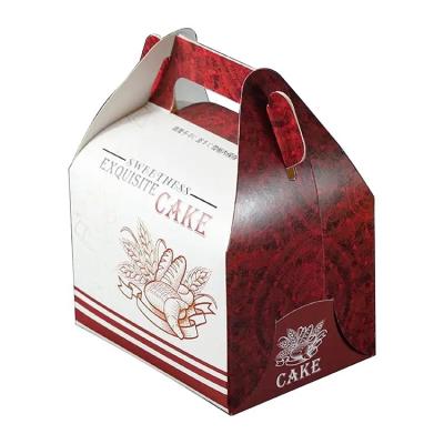 China Recycled Materials Free Design Dessert Cardboard White Pastry Wholesale Cheap Art Paper Bakery Box For Food Package With Handle for sale